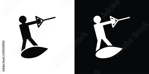 Wakeboarding icon vector, solid illustration, pictogram set.