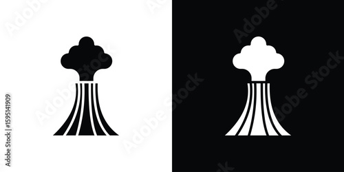 Volcano icon vector, solid illustration, pictogram set.