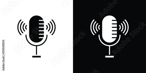 Voice recording icon vector, solid illustration, pictogram set.