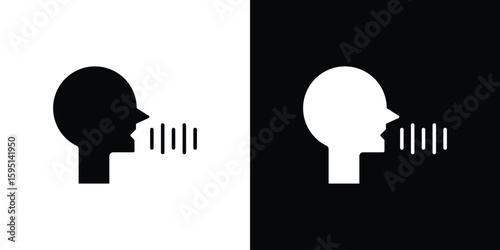 Voice control icon vector, solid illustration, pictogram set.