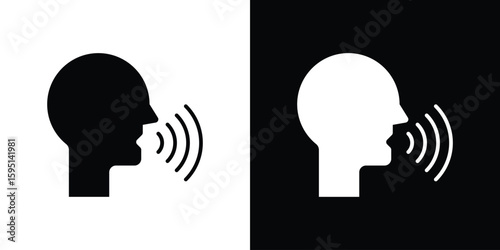Voice control icon vector, solid illustration, pictogram set.