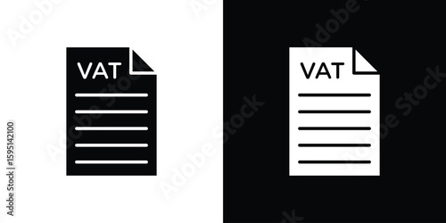 Value added tax VAT icon vector, solid illustration, pictogram set.