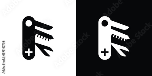 Swiss Knife icon vector, solid illustration, pictogram set.