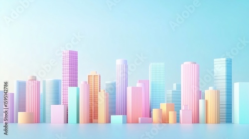 Pastel City Skyline