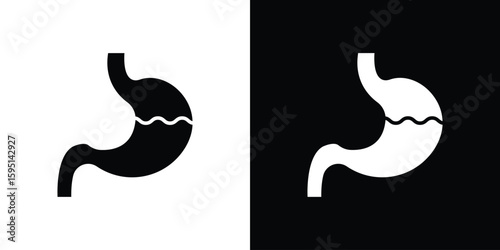 Stomach with Liquids icon vector, solid illustration, pictogram set.