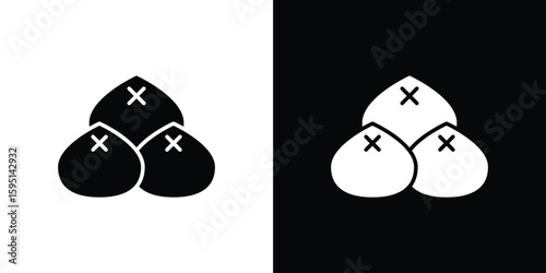 Steamed bread icon vector, solid illustration, pictogram set.