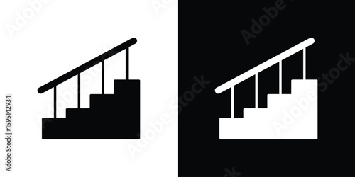 Stairs icon vector, solid illustration, pictogram set.