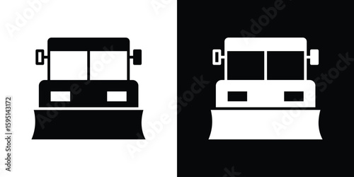 Snowplow icon vector, solid illustration, pictogram set.