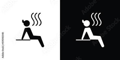 Sauna icon vector, solid illustration, pictogram set.
