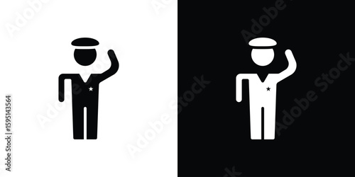 Salute icon vector, solid illustration, pictogram set.