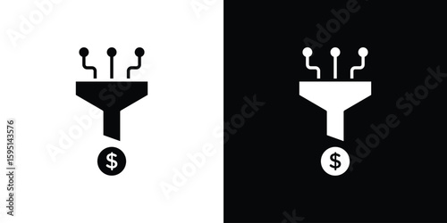 Sales funnel icon vector, solid illustration, pictogram set.