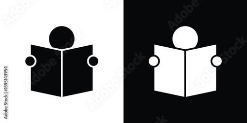 Reading icon vector, solid illustration, pictogram set.