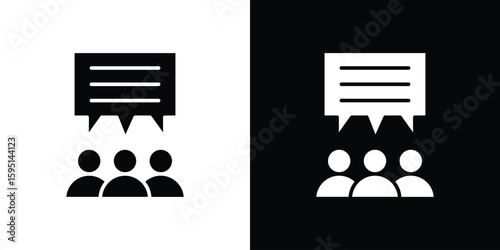 Public opinion icon vector, solid illustration, pictogram set.