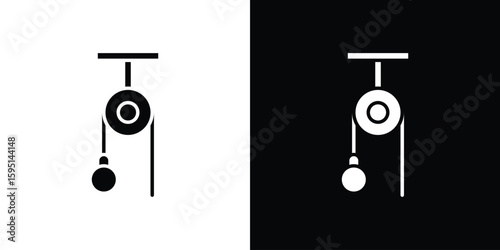 Pulley icon vector, solid illustration, pictogram set.