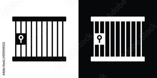 Prison icon vector, solid illustration, pictogram set.