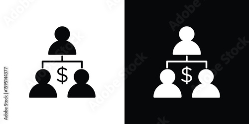 Ponzi scheme icon vector, solid illustration, pictogram set.