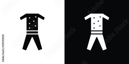 Pijama icon vector, solid illustration, pictogram set.