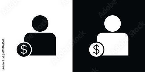 Personal loan icon vector, solid illustration, pictogram set.