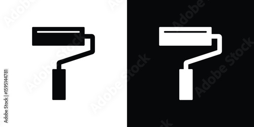 Paint roller icon vector, solid illustration, pictogram set.