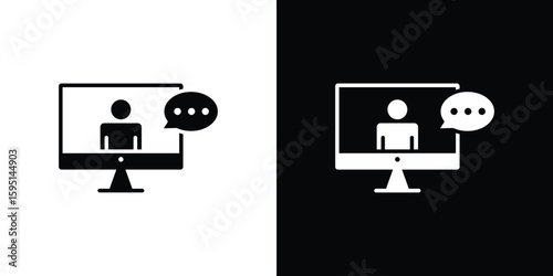 Online course icon vector, solid illustration, pictogram set.