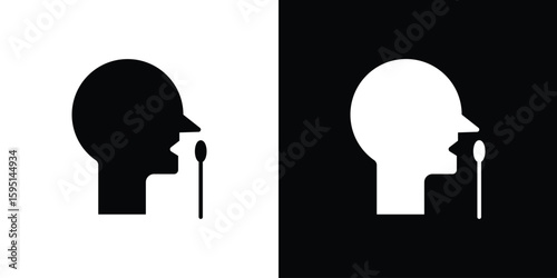 Nasal swab icon vector, solid illustration, pictogram set.