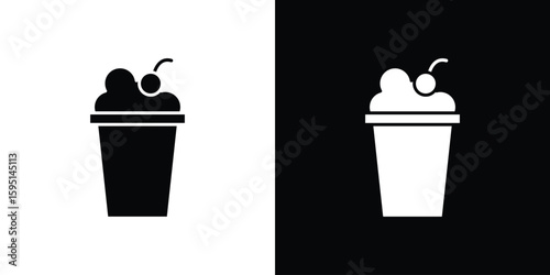 Milkshake icon vector, solid illustration, pictogram set.