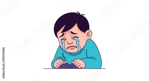A Young Child in Distress Expressing Deep Sadness and Emotional Pain with Tears Streaming Down Their Face in a Heartbreaking Visual Depiction