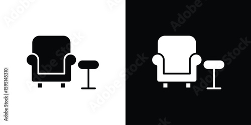 Lounge icon vector, solid illustration, pictogram set.