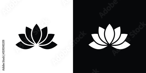 Lotus flower icon vector, solid illustration, pictogram set.