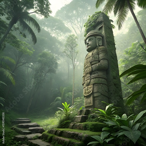 totem pole in the jungle