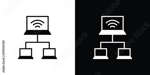 Local network icon vector, solid illustration, pictogram set.
