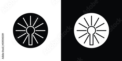 Laser beam icon vector, solid illustration, pictogram set.