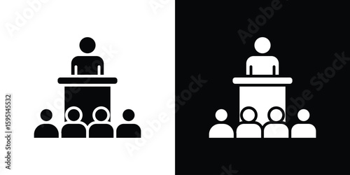 Lecture icon vector, solid illustration, pictogram set.