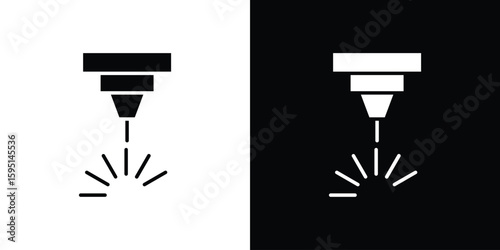 Laser machine icon vector, solid illustration, pictogram set.