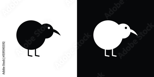 Kiwi bird icon vector, solid illustration, pictogram set.