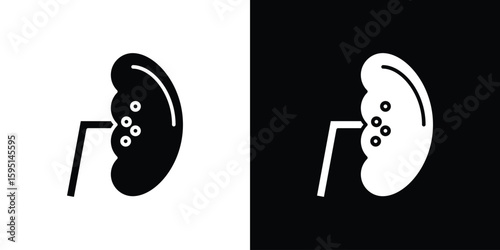 Kidney disease icon vector, solid illustration, pictogram set.
