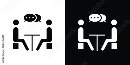 Job interview icon vector, solid illustration, pictogram set.
