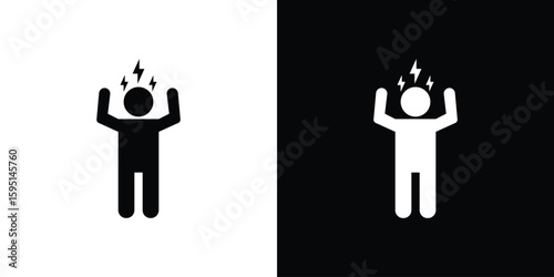 Irritated human icon vector, solid illustration, pictogram set.