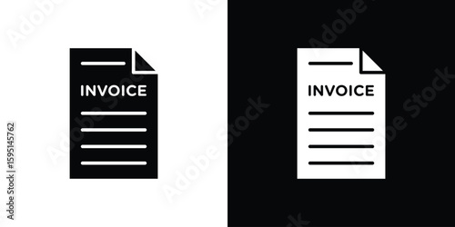 Invoice icon vector, solid illustration, pictogram set.