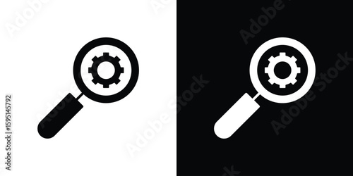 Investigate icon vector, solid illustration, pictogram set.
