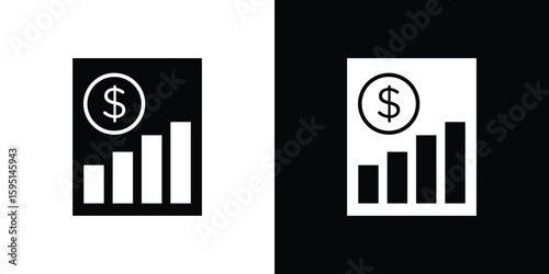 Income statement icon vector, solid illustration, pictogram set.