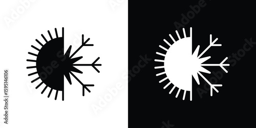 Hot and cold icon vector, solid illustration, pictogram set.