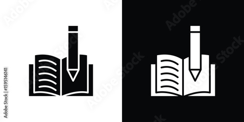 Homework icon vector, solid illustration, pictogram set.