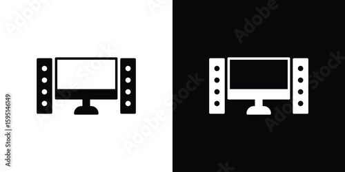 Home cinema icon vector, solid illustration, pictogram set.