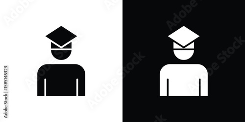 Graduated icon vector, solid illustration, pictogram set.