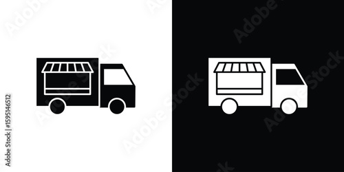 Food truck icon vector, solid illustration, pictogram set.