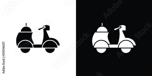 Food delivery icon vector, solid illustration, pictogram set.