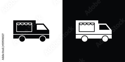 Food truck icon vector, solid illustration, pictogram set.