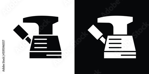 Floor sanding machine icon vector, solid illustration, pictogram set.