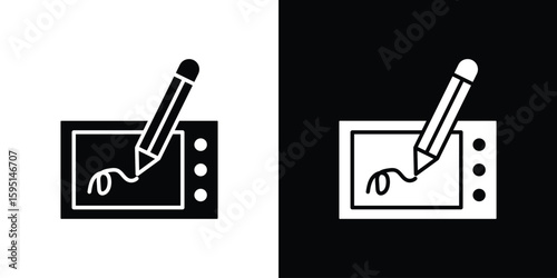 Electronic signature icon vector, solid illustration, pictogram set.